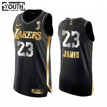Maglia NBA Los Angeles Lakers LeBron James 23 2020-21 Nero Golden Edition Swingman - Bambino